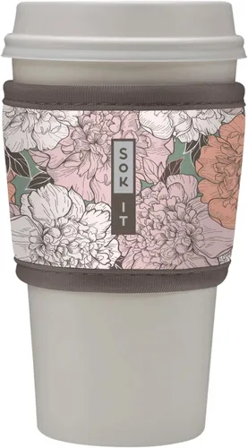 Vista 51 de Sok It HotSok Coffee & Tea - Funda de neopreno con aislamiento reutilizable (floral abstracto)