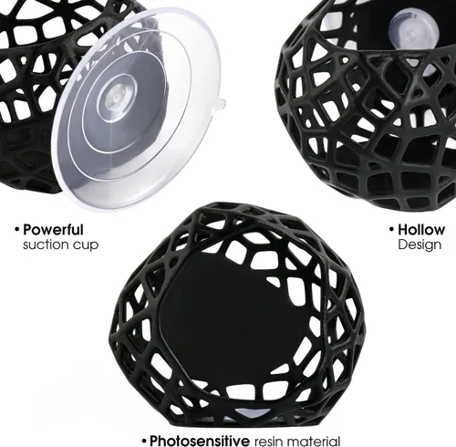 Vista 4 de Soporte para plantas de acuario con ventosas, maceta colgante para plantas acuáticas, decoración de peceras y herramienta de cultivo (negro)