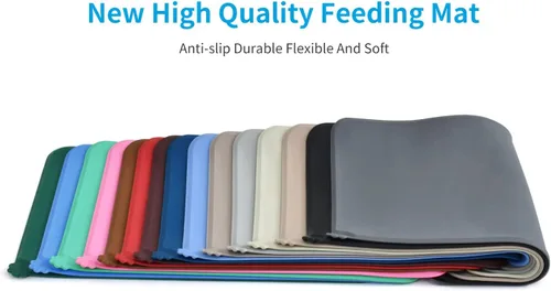 Vista 6 de AUDWUD - Tapete de silicona, impermeable y antideslizante para alimentos de perros y gatos, para tazón de mascotas Marrón Adobe