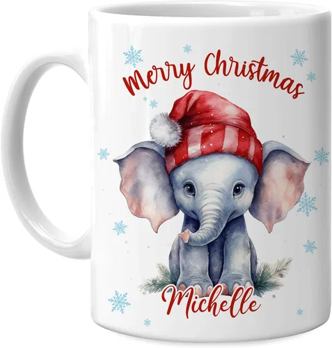 Vista 46 de Hyturtle Regalos personalizados para amantes de los osos – Taza de café de cerámica con nombre personalizado de oso con sombrero de Papá Noel