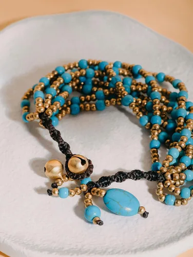 Vista 8 de MINACHI Boho Ethnic Turquoise Beads Charm Strand Bracelet Jewelry Gift for Women