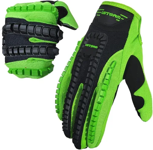 Vista 11 de Guantes adultos de motocross 1Storm para motocicleta, BMX, MX, ATV, bicicleta todoterreno, bicicleta, modelo de esqueleto para ciclismo