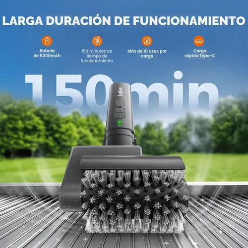Vista 3 de Leebein Cepillo eléctrico para parrilla al aire libre, limpiador de parrilla TikTok 2026 con 3 cabezales, cepillo giratorio inalámbrico de 3