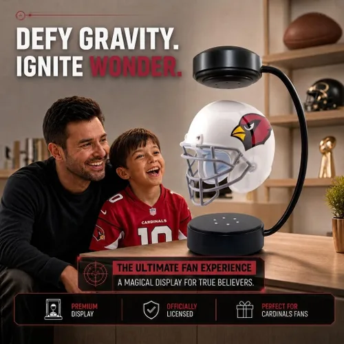 Vista 5 de Pegasus Sports NFL - Casco flotante de levitación giratorio con iluminación LED Arizona Cardinals