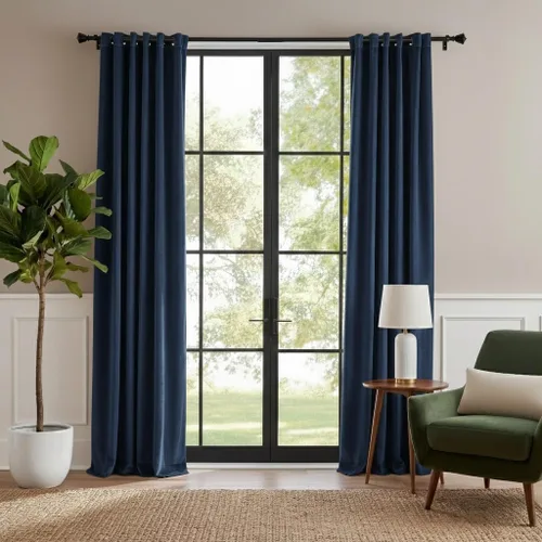 Vista 28 de RYB HOME Cortinas de terciopelo 100% opacas para sala de estar, cortinas de guardería con bloqueo de luz, 2 paneles, cortinas de ventana con Beige