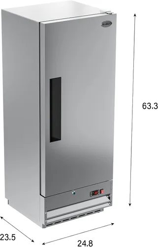 Vista 8 de KoolMore RIR-1D-SS12C Refrigerador comercial de acero inoxidable de entrada con una puerta de acceso para restaurante, café y almacenamiento