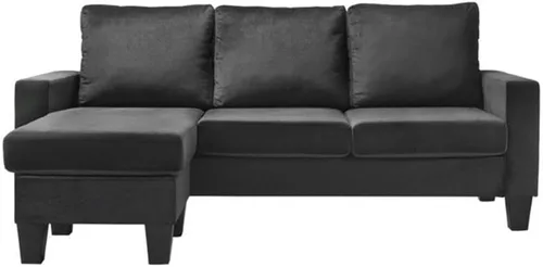 Vista 4 de Glory Furniture Jessica Velvet Sofá Chaise en Negro