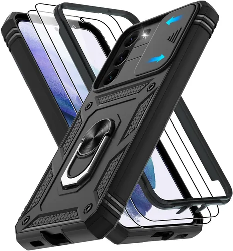 Vista 224 de Gritup Funda para Google Pixel 6 con cubierta deslizante para cámara y protector de pantalla (2 unidades), soporte de anillo giratorio 360°, funda