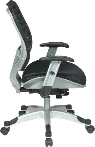 Vista 3 de Space Seating 86 REVV Series - Silla de escritorio autoajustable SpaceFlex con respaldo lumbar y asiento de malla acolchado, Raven Negro