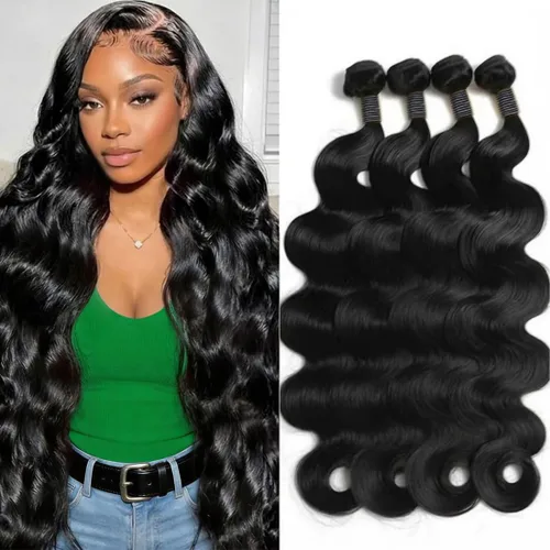 Vista 13 de Manojos de cabello humano ondulado de 20 pulgadas, 12A, 100% sin procesar, cabello virgen brasileño, ondulado, extensiones de cabello humano