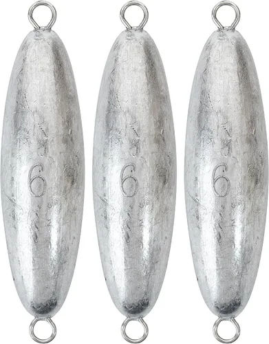 Vista 15 de BLUEWING Torpedo Plomada de Alambre Peso de Pesca para Agua Salada Plomo Bala Anillo Doble 2oz-48oz