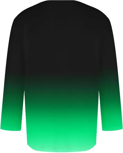Vista 3 de Camisetas grandes y altas para hombre, camiseta gráfica casual de moda, manga larga, color degradado, sudadera para salir