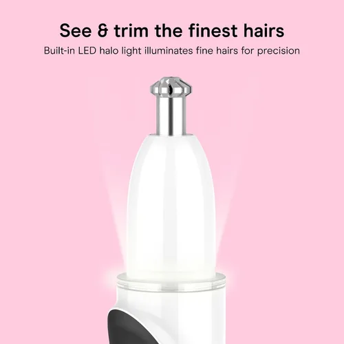 Vista 3 de Conair GIRLBOMB Recortador de Pelo de Nariz para Mujeres, Eliminación de Vello Facial para Mujeres Funciona con Pilas, Hoja Biselada 360°