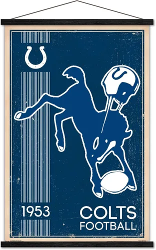 Vista 8 de Trends International NFL Indianapolis Colts - Retro Logo 14 Wall Poster, 14.725" x 22.375", Barnwood Framed Version