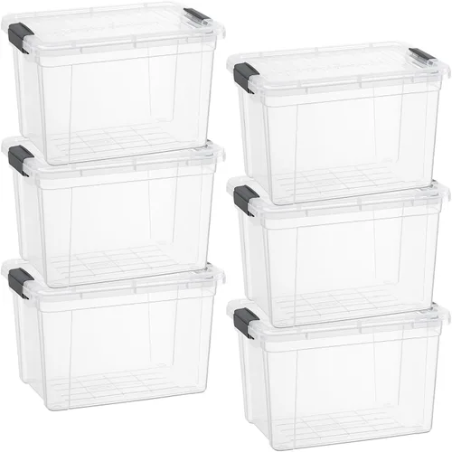 Vista 12 de Superio Caja de almacenamiento transparente con tapa, contenedores de plástico de 2.3 cuartos para organizar, cajas apilables, sin BPA, no tóxico