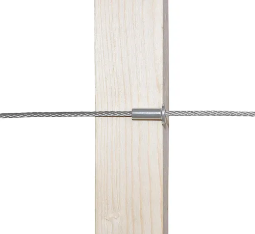 Vista 5 de Fundas protectoras para barandilla de cable de alambre de 1/8 pulgadas, postes de madera, barandilla de bricolaje, acero inoxidable T316 grado