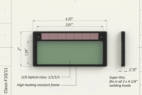 Vista 2 de Tefuawe Lente de soldadura de oscurecimiento automático 2x4 1/4, Tig de bajo amperaje 5A, tono 10, ultra claro, color azul frío para capucha