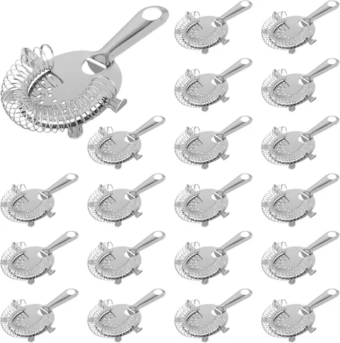 Vista 8 de JEUIHAU 10 coladores de cóctel de 6 pulgadas, colador de barra de acero inoxidable de 4 puntas, colador de barra de cóctel, colador de cóctel