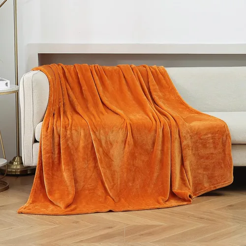 Vista 25 de JIAHANNHA Manta de forro polar de franela (50 x 60 pulgadas), manta beige para sofá o cama, 280 GSM, manta de felpa súper suave, acogedora y ligera