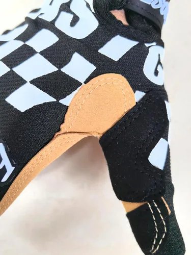 Vista 3 de Cuadrícula cuadrada MTB Cool motocicleta bicicleta dedo completo Off-Road Racing Guantes deportes al aire libre para hombres mujeres y montañismo