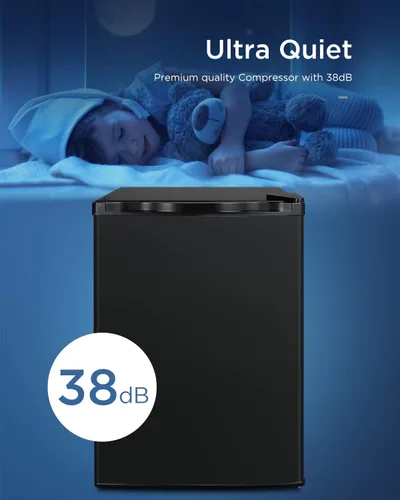 Vista 4 de Mini congelador vertical para congelador pequeño compacto (negro, 3.0 pies cúbicos)