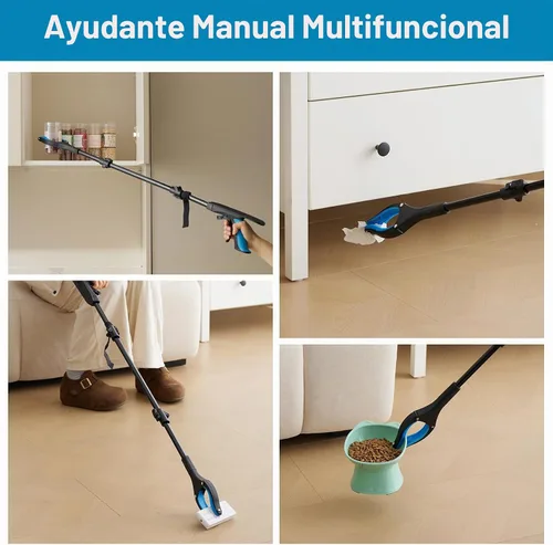 Vista 5 de Herramienta de agarre de 43 pulgadas plegable con mandíbula giratoria antideslizante de 360° e imanes, herramienta de recolección de basura