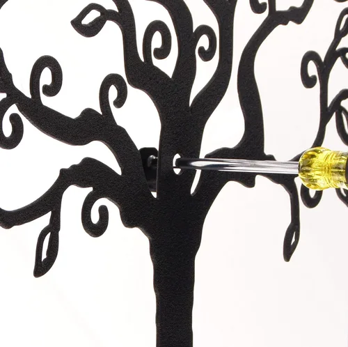 Vista 5 de Angelynn's Soporte para aretes colgantes de pared, organizador de joyas para colgar collares, pulseras, armario, bandeja de almacenamiento, árbol