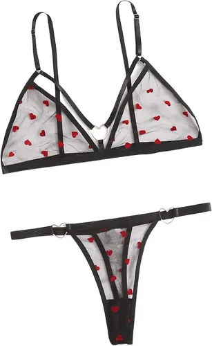 Vista 3 de SweatyRocks Conjunto de lencería de 2 piezas para mujer con lazo sujetador y bragas florales