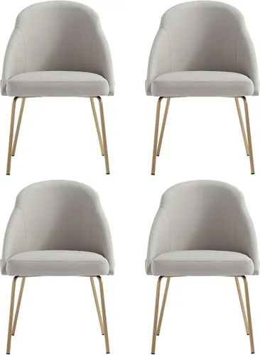 Vista 10 de Manhattan Comfort Gracie - Juego de 1 sillas de comedor modernas de piel sintética, asiento tapizado de piel sintética, patas de acero, espuma