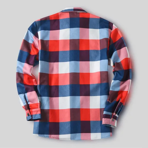 Vista 17 de Camisas casuales de franela de manga larga con botones y ajuste regular para hombre para otoño e invierno con forro polar