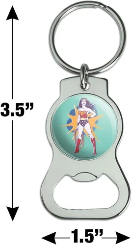Vista 3 de Wonder Woman Vintage Woman Llavero con tapa de botella