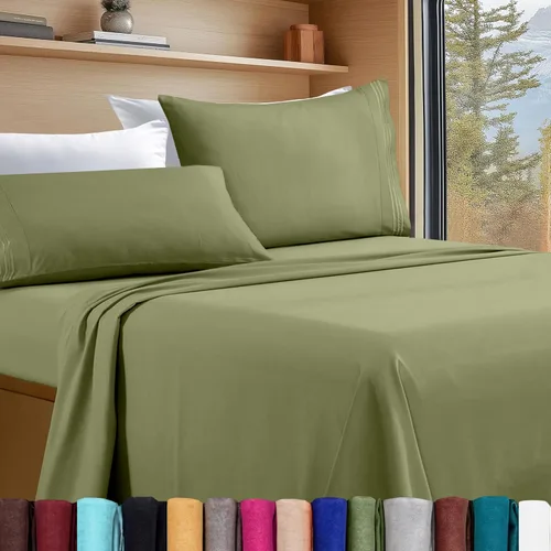 Vista 62 de Elegant Comfort - Juego de sábanas de lujo de 4 piezas - Ropa de cama de lujo de 1500 hilos, calidad de hotel prémium, microfibra, resistente a