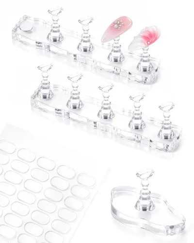 Vista 16 de Makartt Soporte de uñas para uñas a presión, práctica de pintura artística, soporte magnético para pintar uñas, soporte para diseños de uñas