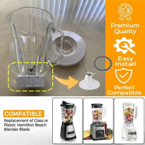 Vista 2 de Pieza de repuesto para cortador de cuchillas de licuadora compatible con licuadoras Hamilton Beach y licuadoras Blade Proctor Silex