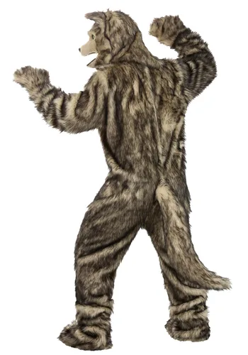 Vista 2 de Disfraz de Lobo con Máscara Movible para Adultos Multicolor