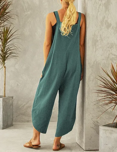 Vista 4 de Qiaomai Enterizo holgado y ajustable con tirantes para mujer con bolsillos