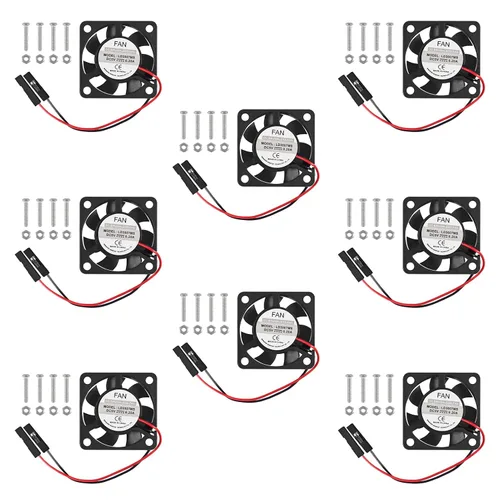Vista 12 de Ventilador Raspberry Pi – Paquete de 10 disipadores de calor de refrigeración de CPU, separando interfaz uno a dos, 3.3 V 5 V para Pi4, Pi3, Pi2