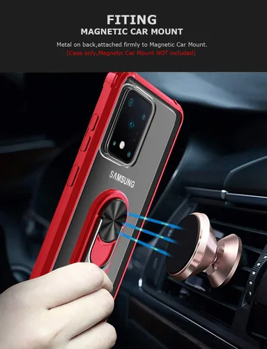 Vista 4 de Funda transparente con función atril para Samsung Galaxy S20 Ultra, protección contra caídas para Galaxy S20 Ultra, carcasa delgada para teléfono