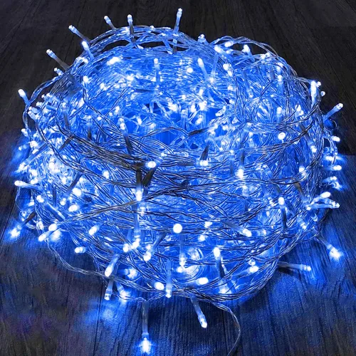 Vista 16 de Guirnalda de luces de Navidad de 66 pies y 200 luces LED para exteriores e interiores, luces decorativas extensibles e impermeables con cable