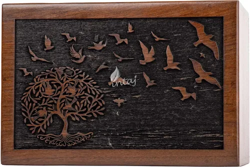Vista 2 de Urna de cremación para cenizas humanas, adulto, hombre y mujer, caja de madera del árbol de la vida, urna para cenizas – Urna funeraria decorativa