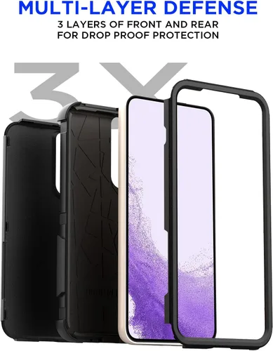 Vista 8 de AICase Funda protectora resistente para Samsung Galaxy S22 de 6.1 pulgadas (negra)