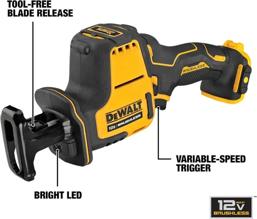 Vista 5 de DEWALT Xtreme 12V MAX* Sierra recíproca con una sola mano, inalámbrica, solo herramienta (DCS312B)