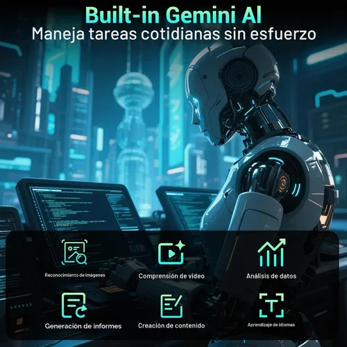 Vista 6 de Tablet Android 16 de 11 pulgadas con Gemini AI, tabletas de pantalla FHD de 2K, 36 GB de RAM 256 GB ROM, Octa-Core T615, 2 en 1 con teclado, 8000