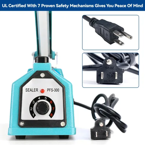 Vista 5 de Sellador Pro, Sellador de calor por impulso patentado de 8 pulgadas, Máquina de sellado de bolsas de polietileno de 2 mm de ancho de sellado, 2 kits