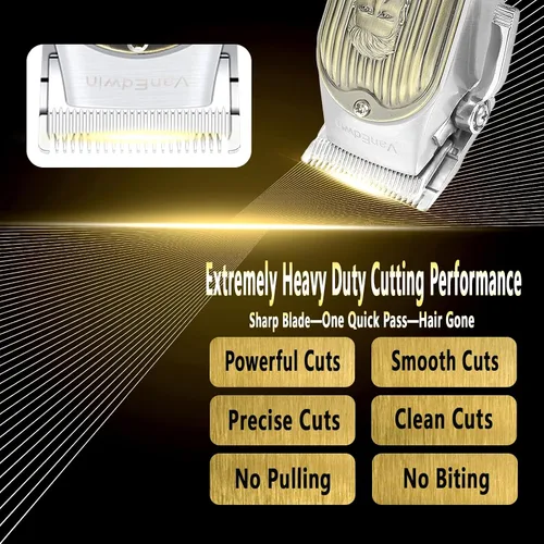 Vista 3 de Cortapelos profesionales para hombres con rendimiento de corte absolutamente resistente, cortapelos de peluquería para corte de pelo, recortadora