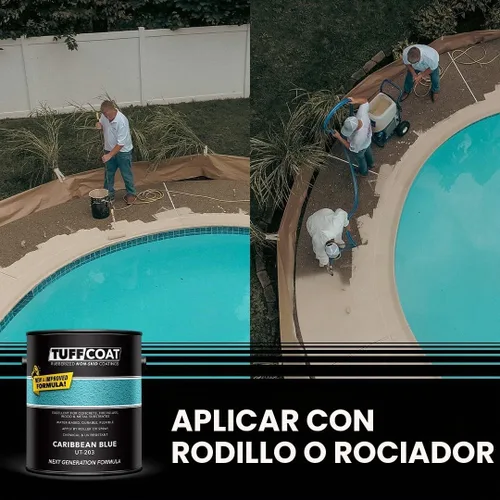 Vista 3 de TUFF Coat UT-100 revestimiento antiderrapante, 1 galón Azul Caribe