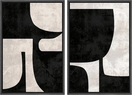 Vista 165 de SIGNWIN Lienzo enmarcado para pared, ilustraciones abstractas texturizadas en tonos beige terrosos, arte moderno, decorativo, contemporáneo