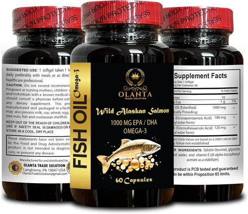 Vista 2 de Aceite de salmón salvaje de Alaska de agua fría – Aceite de pescado limpio con Omega 3s – Sin conservantes – Refuerzo inmunológico de alta potencia