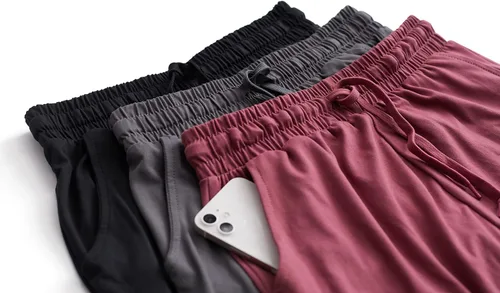 Vista 4 de Paquete con 3 unidades Pantalones deportivos de yoga ultra suaves para mujer con bolsillos y cordón (disponibles en tallas grandes)