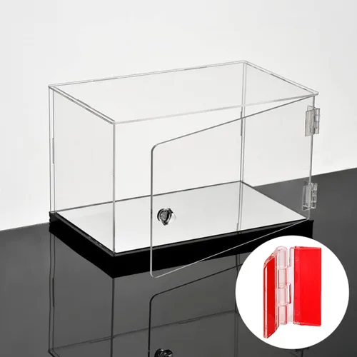 Vista 5 de 12 piezas de herramientas de bisagra continua transparente pequeña autoadhesiva de acrílico para gabinete, cajón, muebles, DIY, soporte
